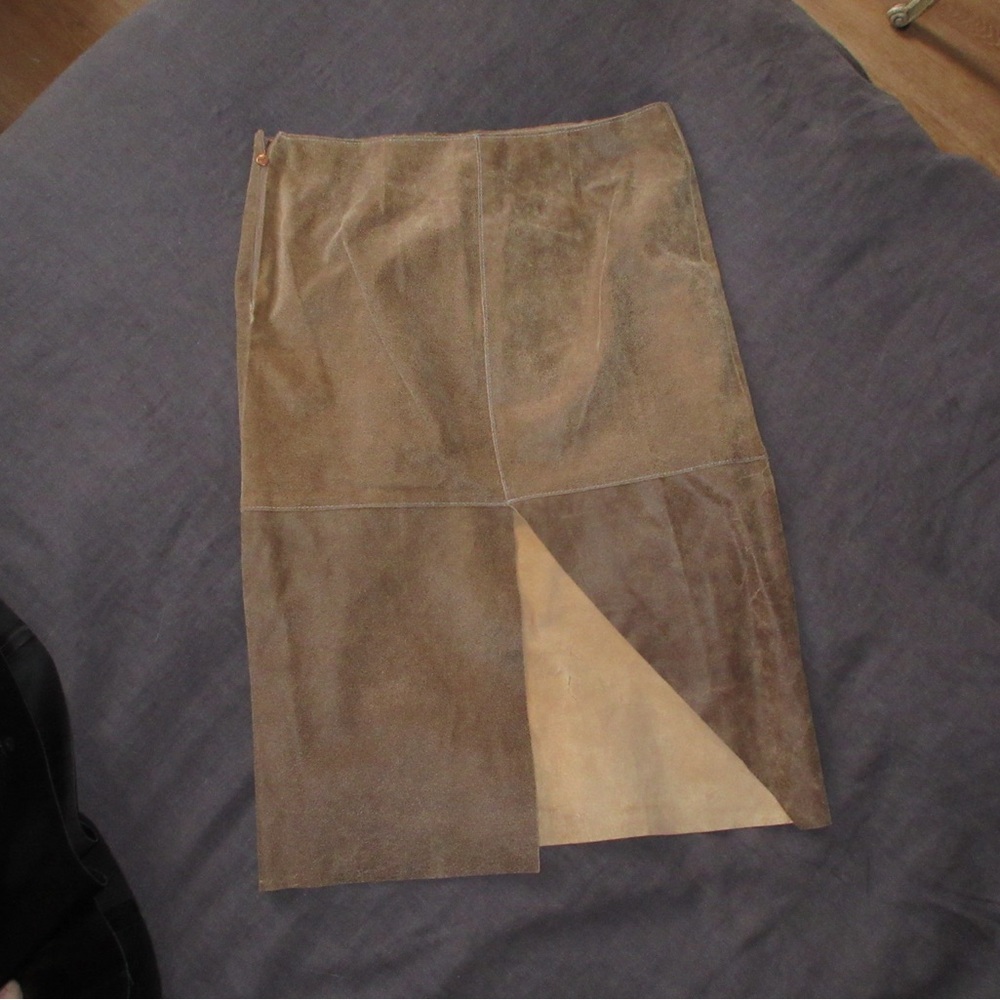 Just Cavalli Distressed Leather Panel Pencil Skirt - Picture 2 of 5